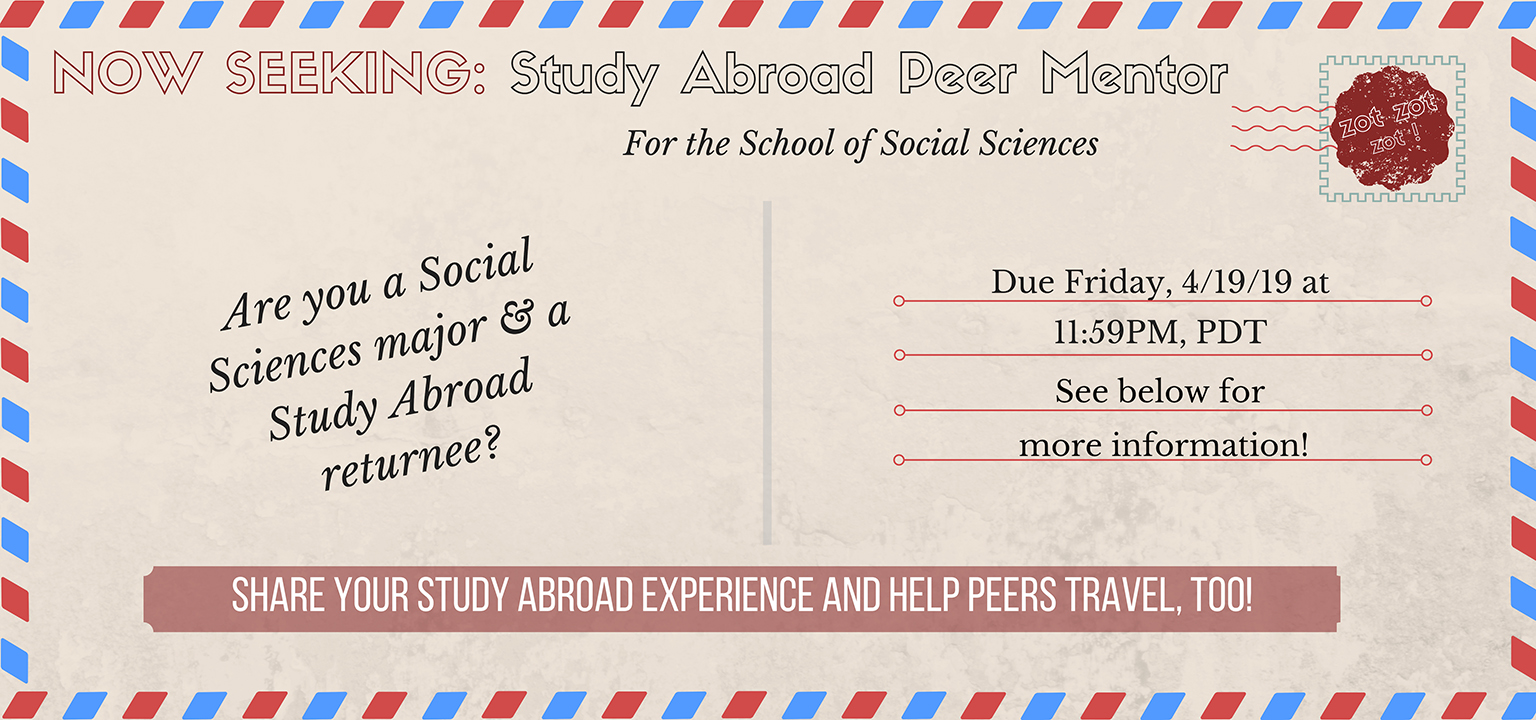 Now Seeking: Social Sciences Study Abroad Peer Mentor