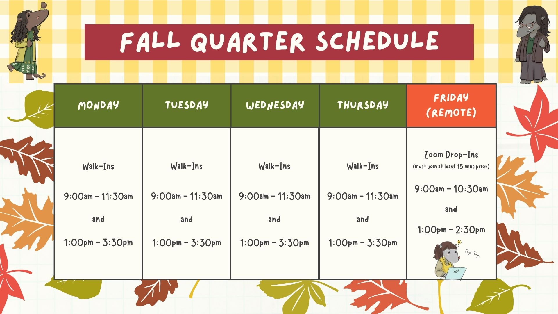 Fall 2025 Schedule Fall 2025 Schedule